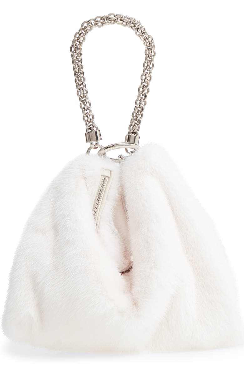 Jimmy Choo Callie Genuine Mink Fur Clutch, Alternate, color,