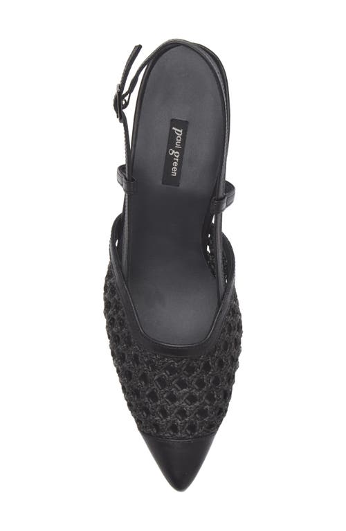 Paul Green Amica Slingback Pointed Toe Pump In Black Diva Soft Nappa