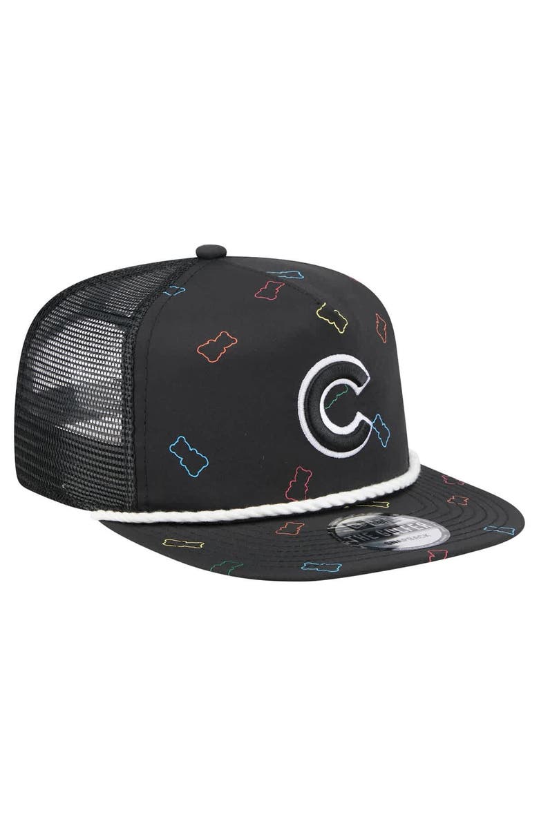 New Era Men's New Era  Black Chicago Cubs Gummy Golfer Trucker Adjustable Hat, Alternate, color, 