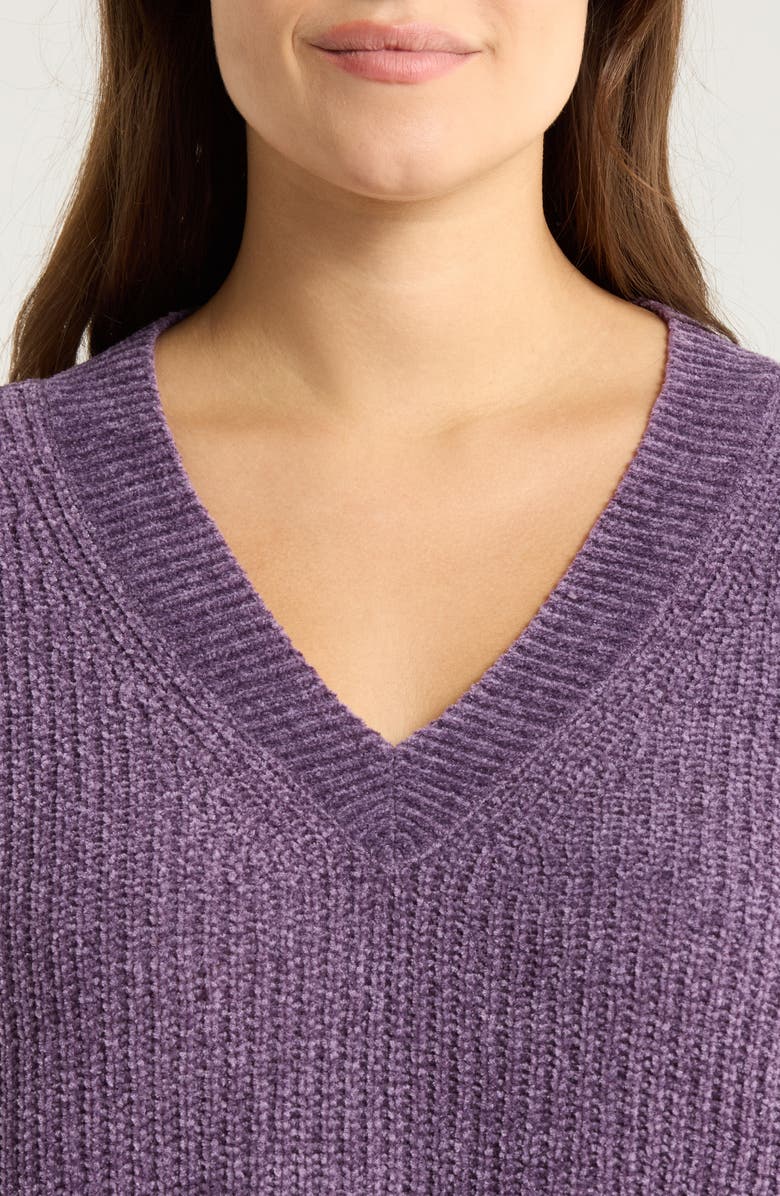 Eileen Fisher V-Neck Sweater, Alternate, color, Mulled Grape