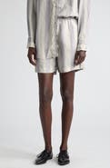 BITE Studios Portico Stripe Rumpled Satin Drawstring Shorts