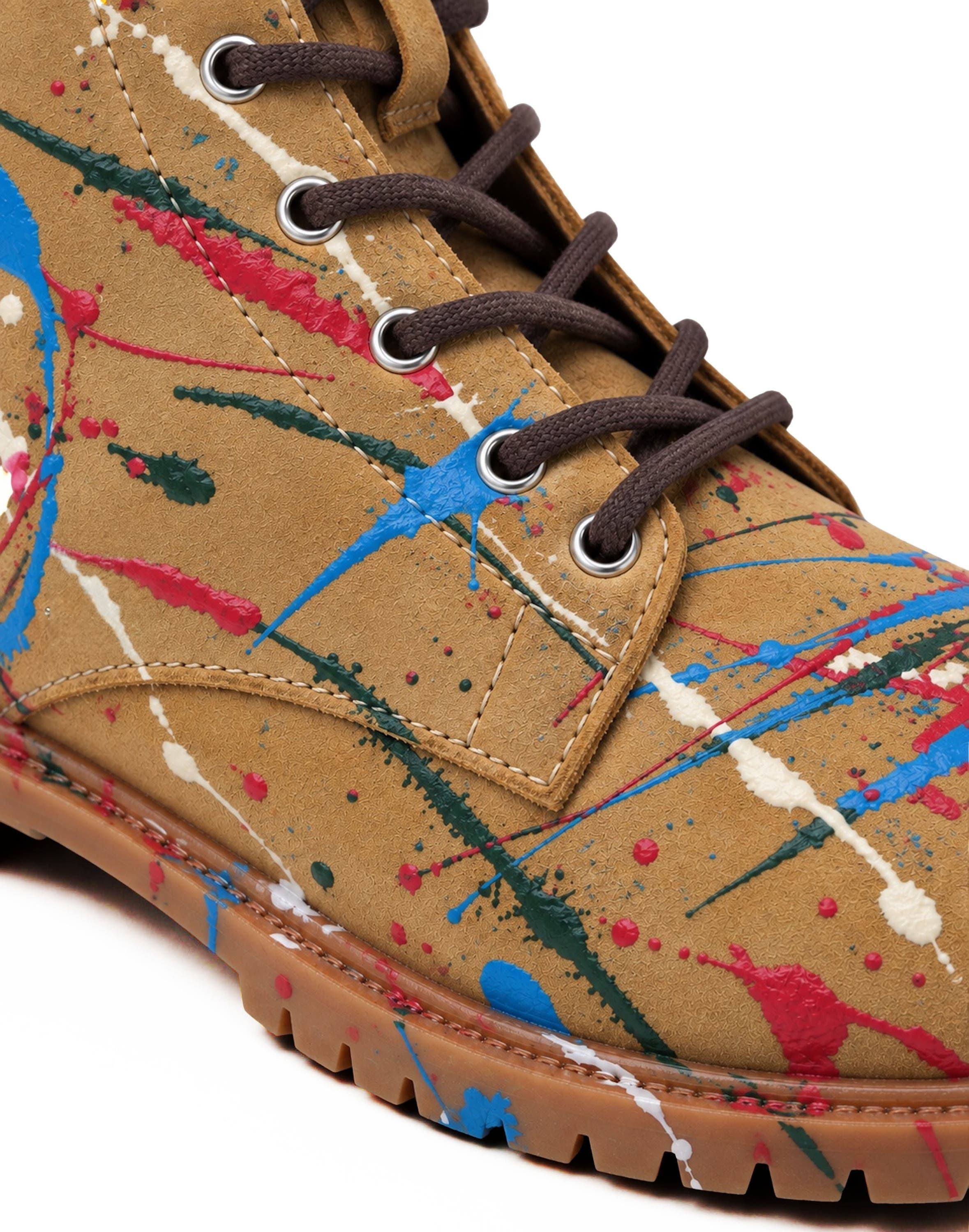 Nubuck Boots Dripping Skull Men, Alternate, color, brown/multicolored