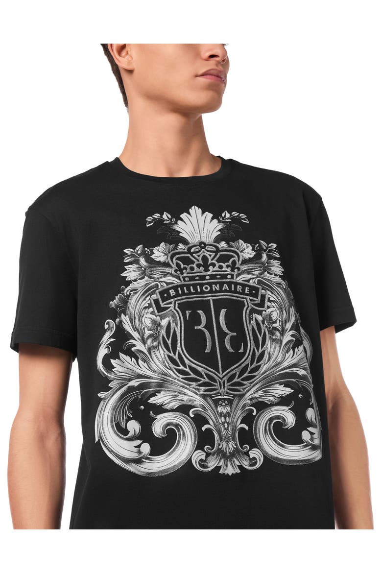T-Shirt Round Neck Baroque Men, Alternate, color, black