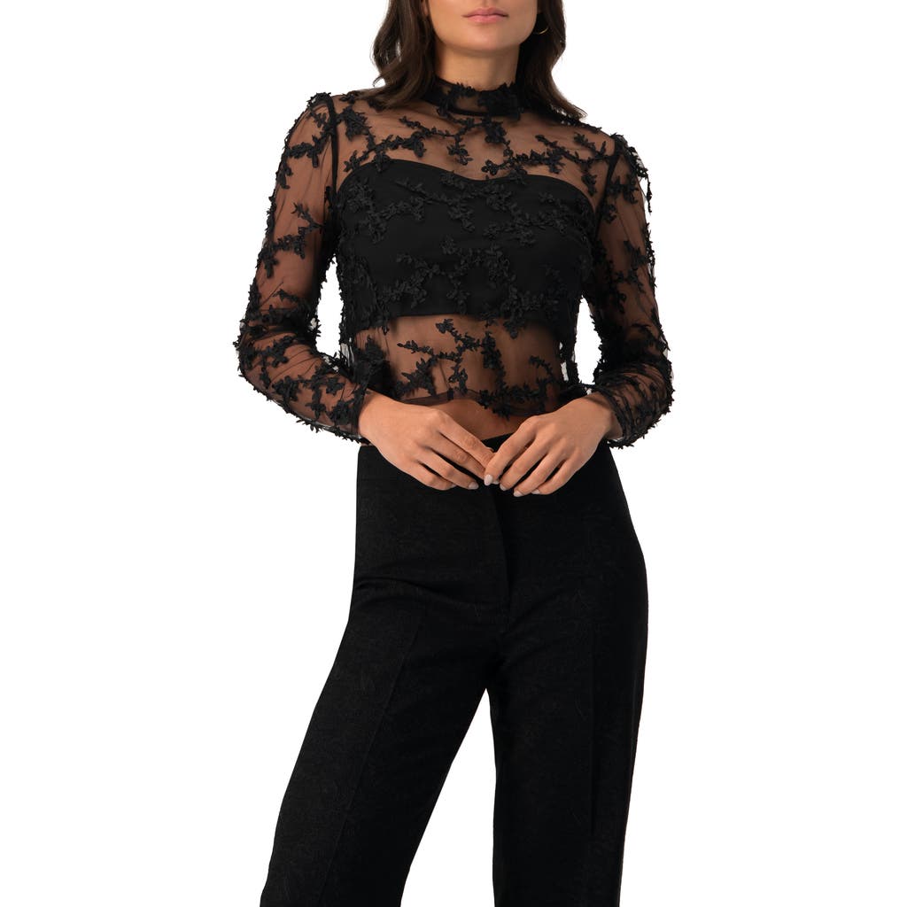 Ivonne Textured Straight Blouse In Black