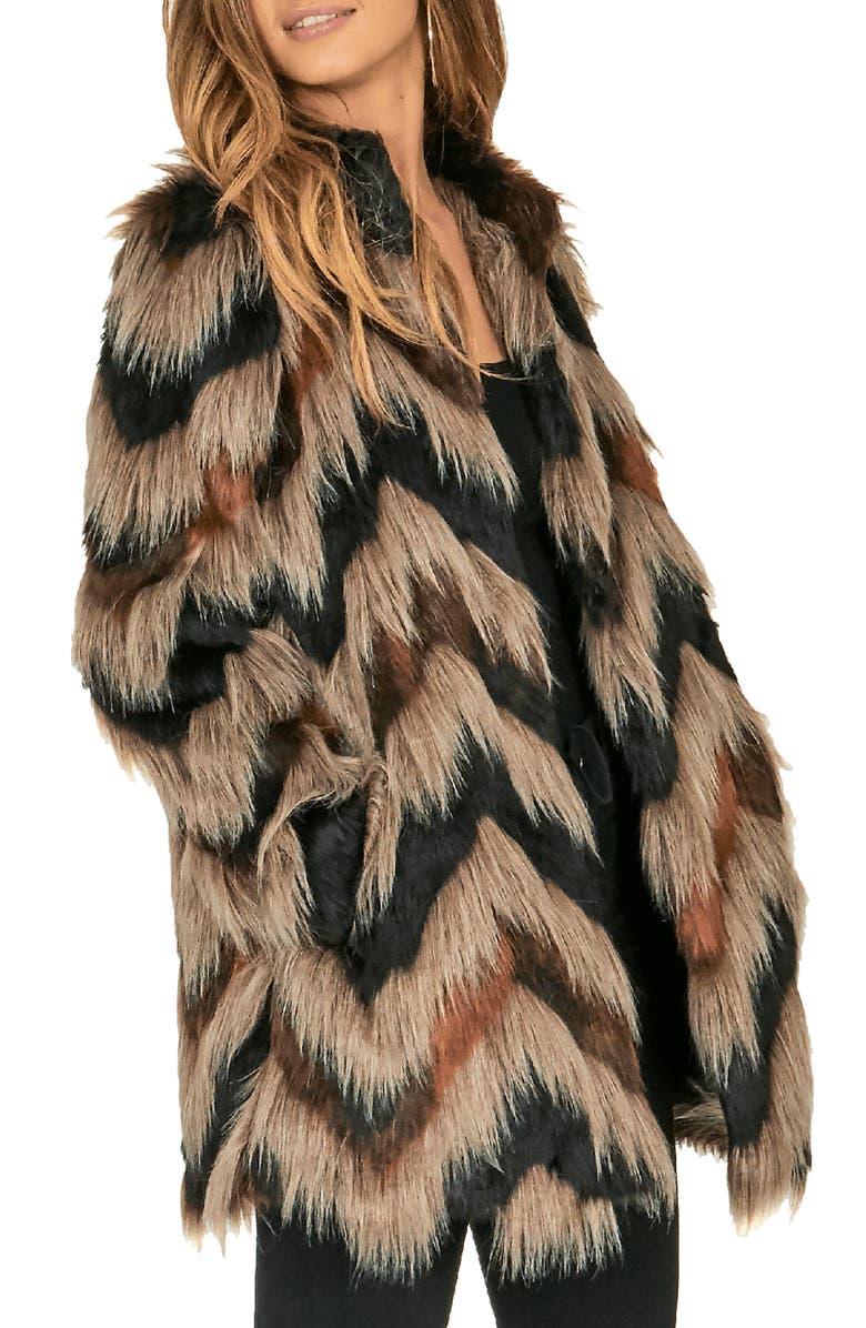 Amuse Society Waylon Faux Fur Jacket, Alternate, color,