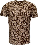 Lords of Harlech Leopard Mens Wool Vneck Tee