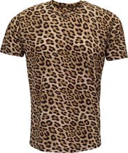 Lords of Harlech Leopard Mens Wool Vneck Tee
