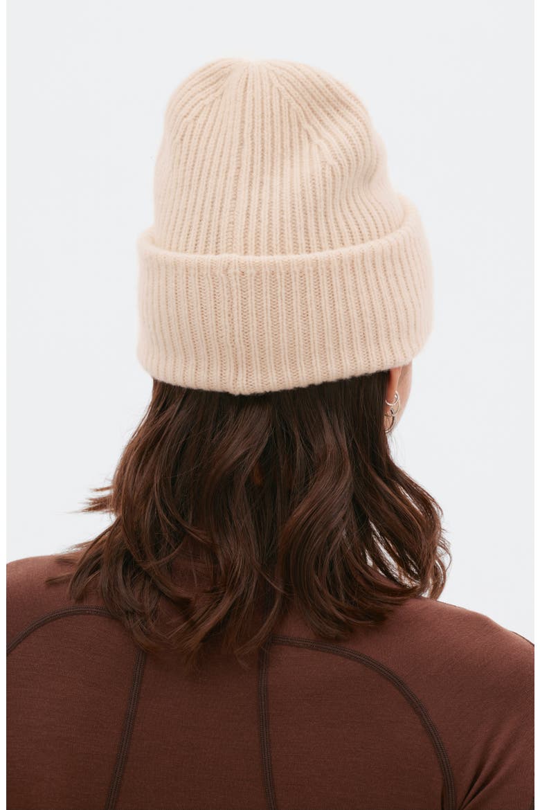 Rib Merino Wool Beanie, Alternate, color, OAT MILK