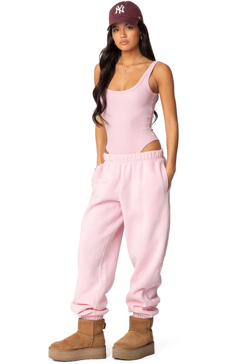 Lakely Rib Tank Bodysuit, Alternate, color, PINK