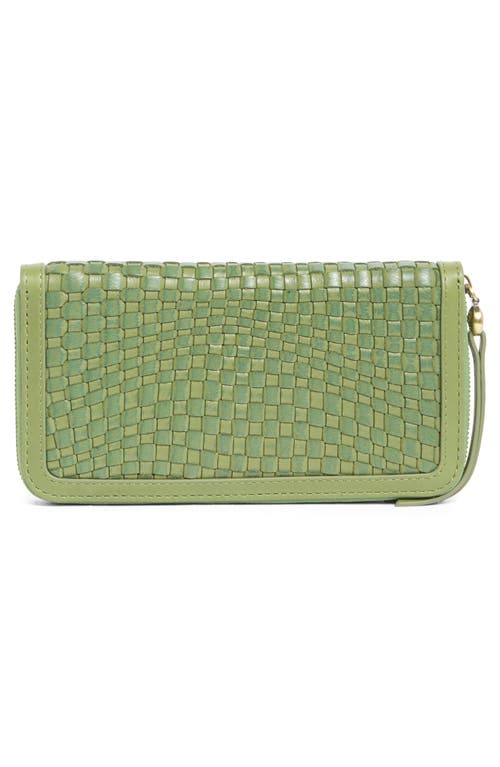 HOBO HOBO LARGE NILA WOVEN LEATHER ZIP AROUND WALLET
