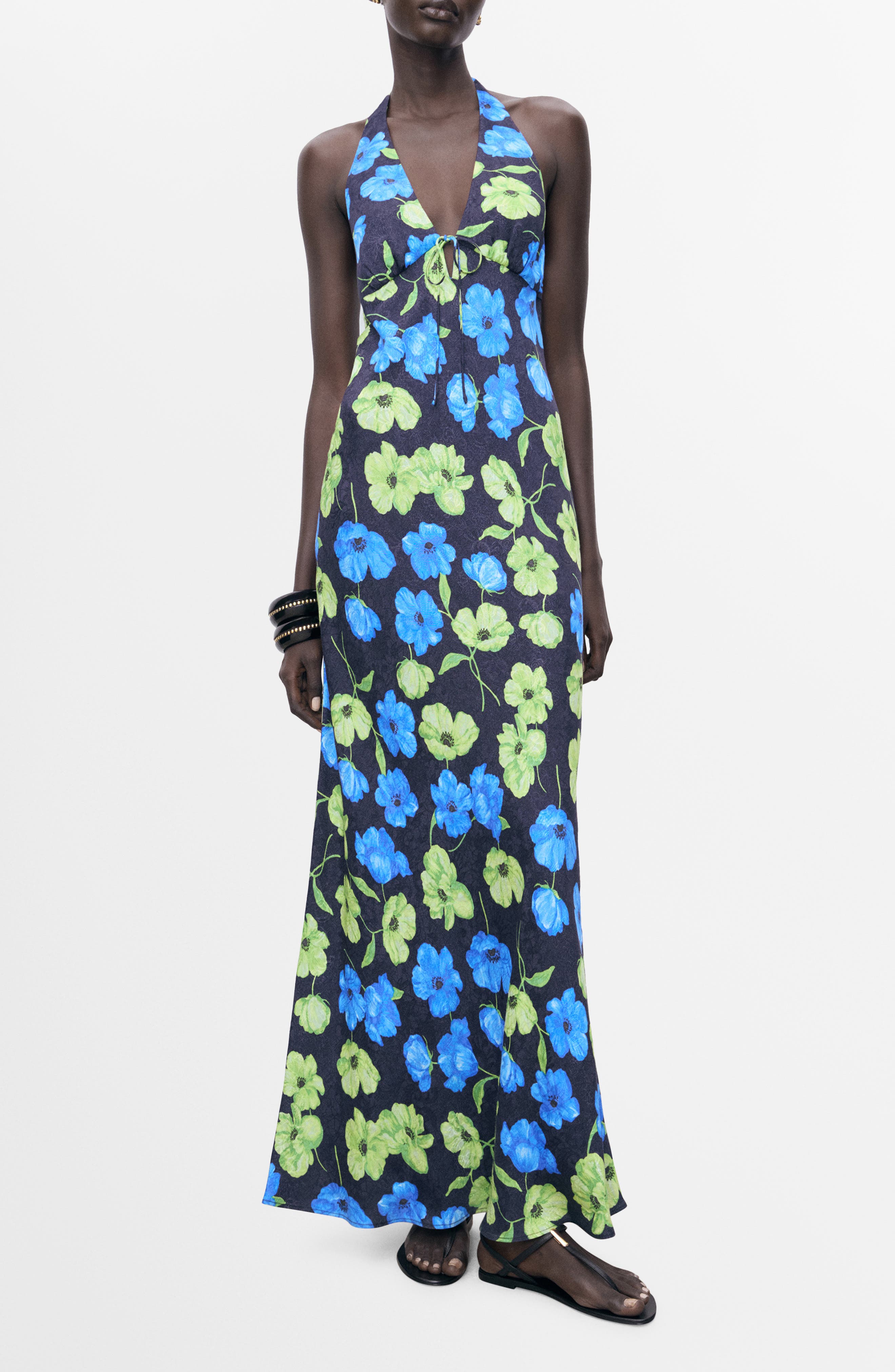 Floral Halter Maxi Dress