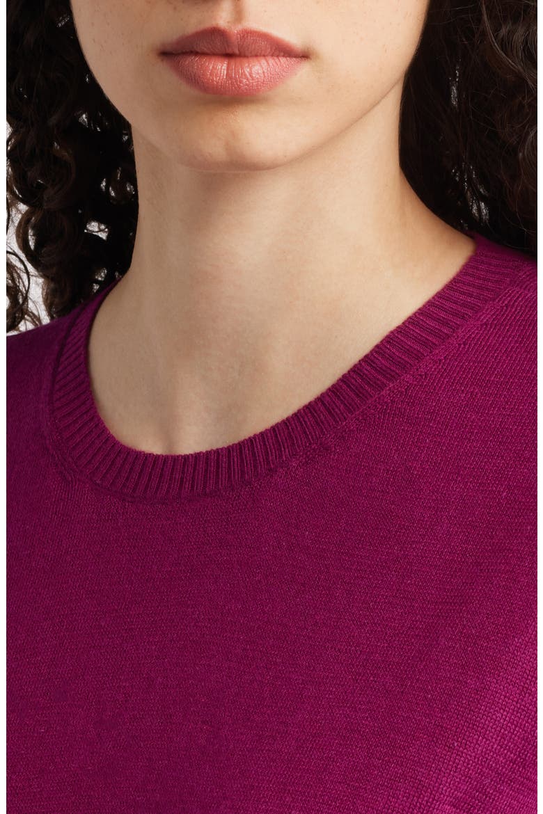 Short Sleeve Organic Cotton Blend Sweater, Alternate, color, SANGRIA