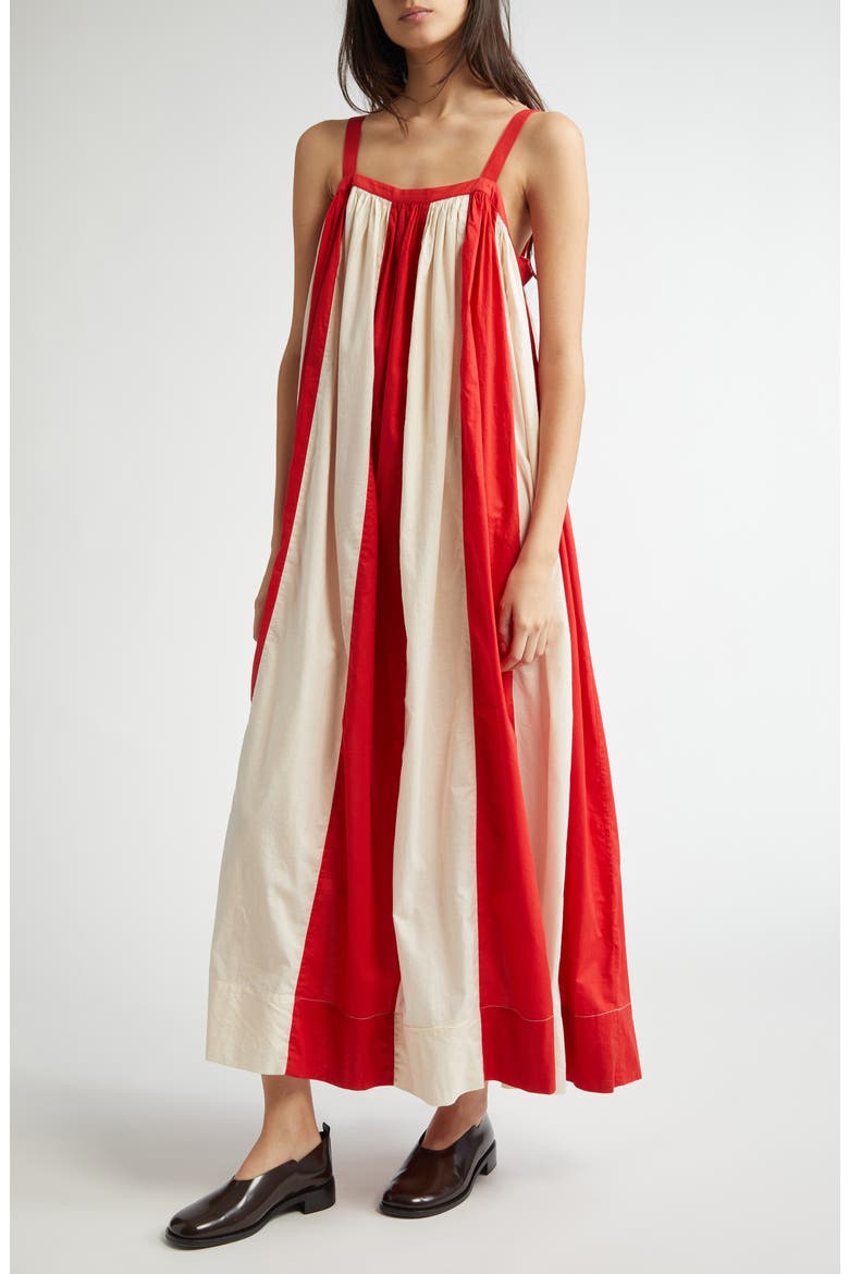 Liberty Stripe Cotton Maxi Dress, Alternate, color, RED/ WHITE