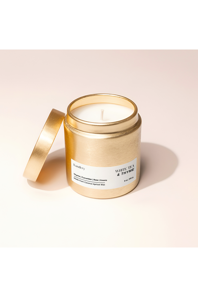White Tea & Thyme Luxury Candle, Alternate, color, No Color