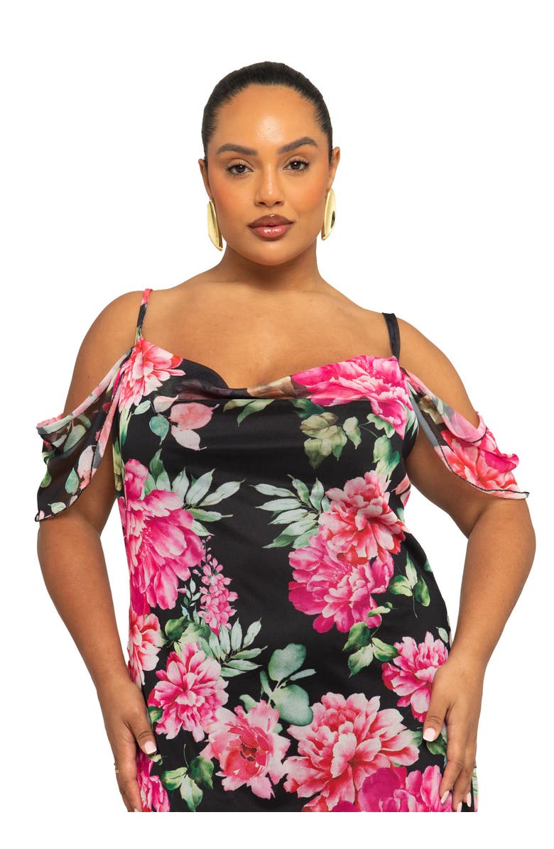 FASHION-SZN CURVE Off The Shoulder Floral Maxi Dress, Alternate, color,