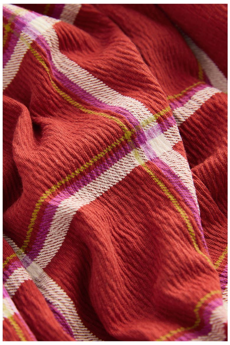 Kids' Check Collared Dress, Alternate, color, RED