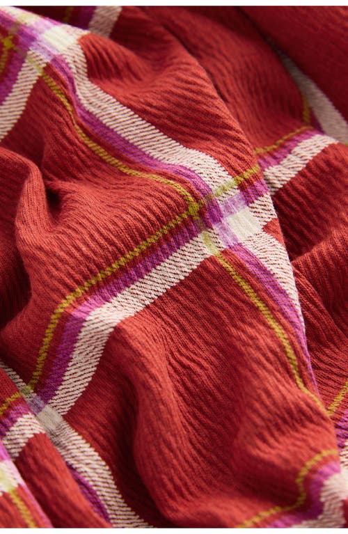 Next Kids' Check Collared Dress In Orange