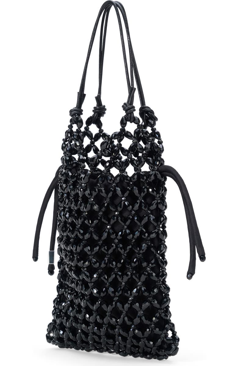 STAUD Karla Crystal Beaded Shoulder Bag, Alternate, color, Black