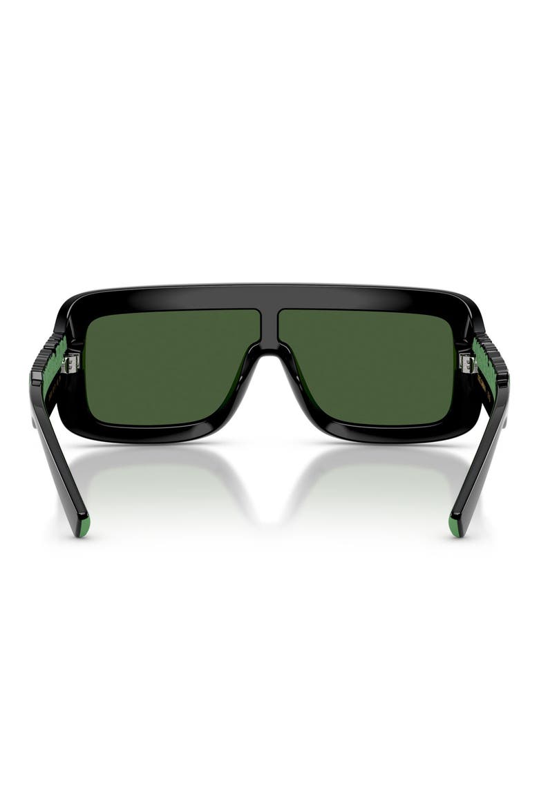 Kids' 118mm Rectangular Shield Sunglasses, Alternate, color, BLACK / DARK GREEN
