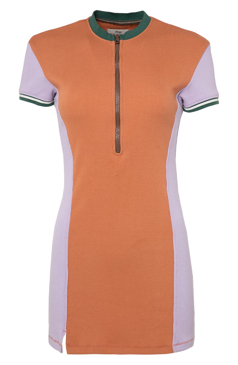 Maaji Colorblock Rib Cover-Up Minidress, Alternate, color, 