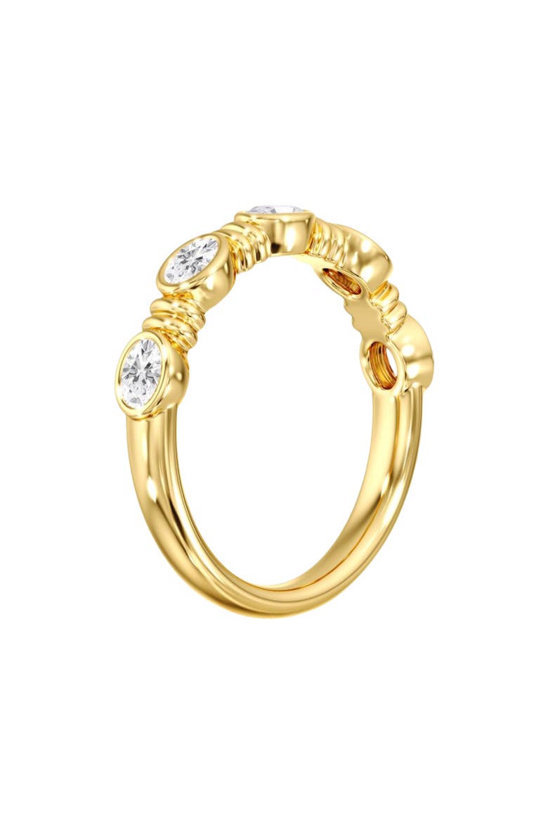 Aura East West Oval Bezel Lab Diamond Band in 14K, Alternate, color, Yellow Gold