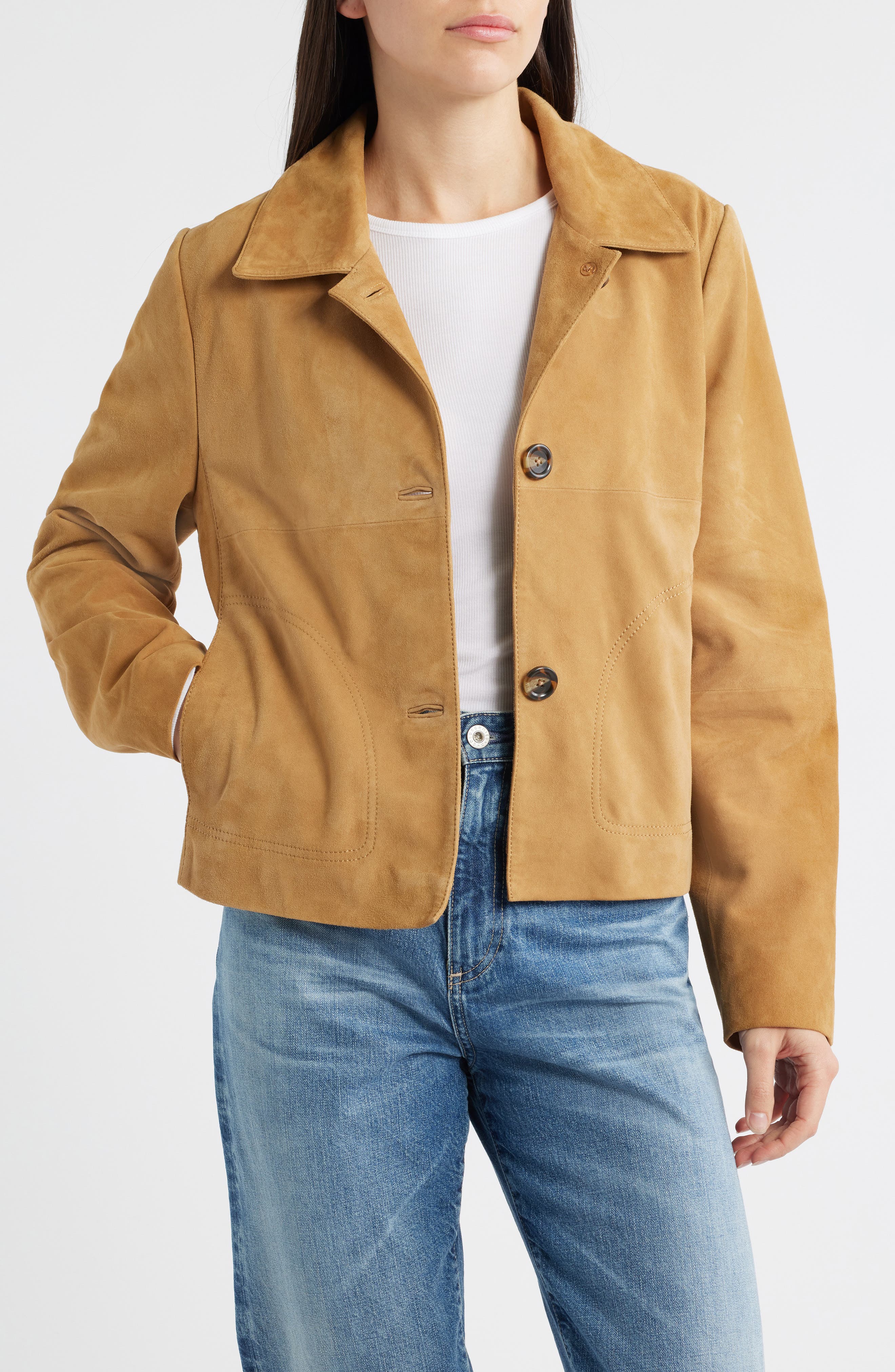 Bernardo Crop Suede Jacket