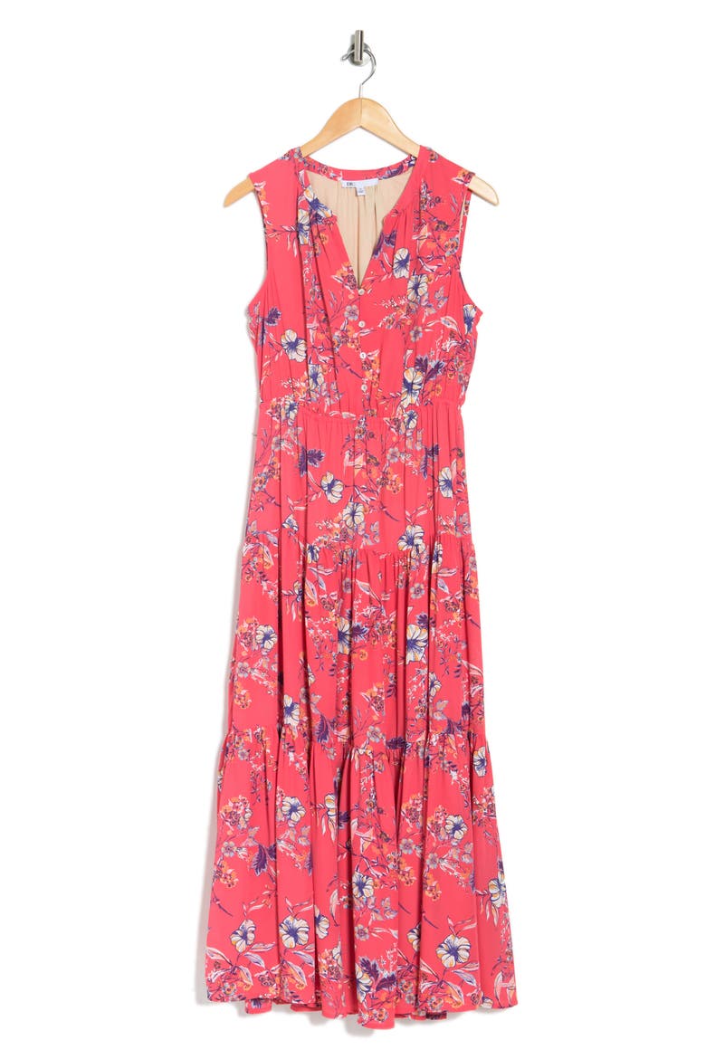 Tiered Maxi Dress, Alternate, color, CORAL