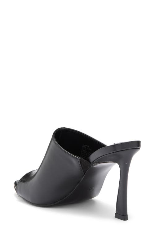 Steve Madden Dayla Peep Toe Mule In Black Leather
