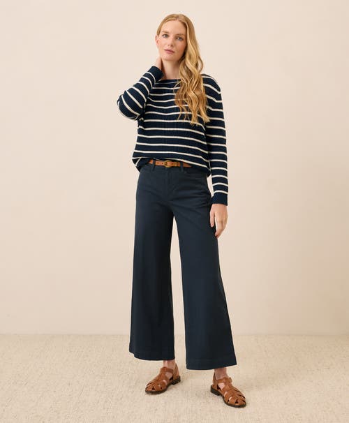 Pact Organic Cotton Stretch Twill Wide Leg Pant In Blue