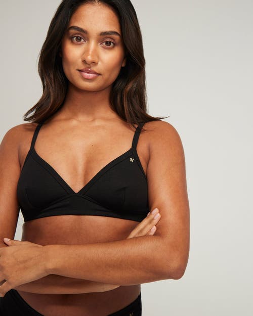 Nudea The Organic Cotton Easy Does It Bralette In Black