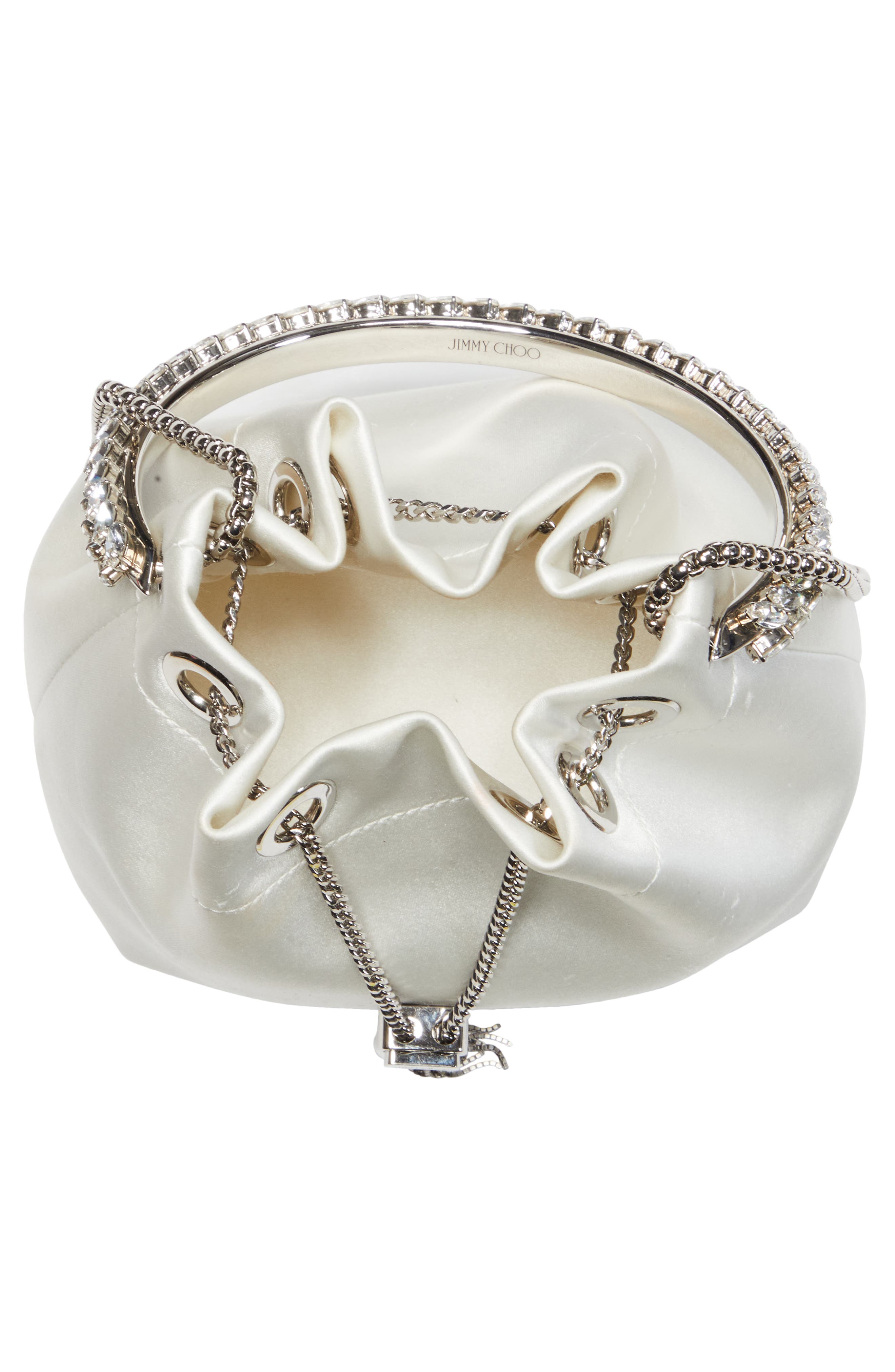 Bon Bon Crystal Top Handle Bucket Bag, Alternate, color, IVORY/ CRYSTAL