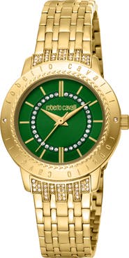 Roberto Cavalli Crystal Bracelet Watch, 32mm