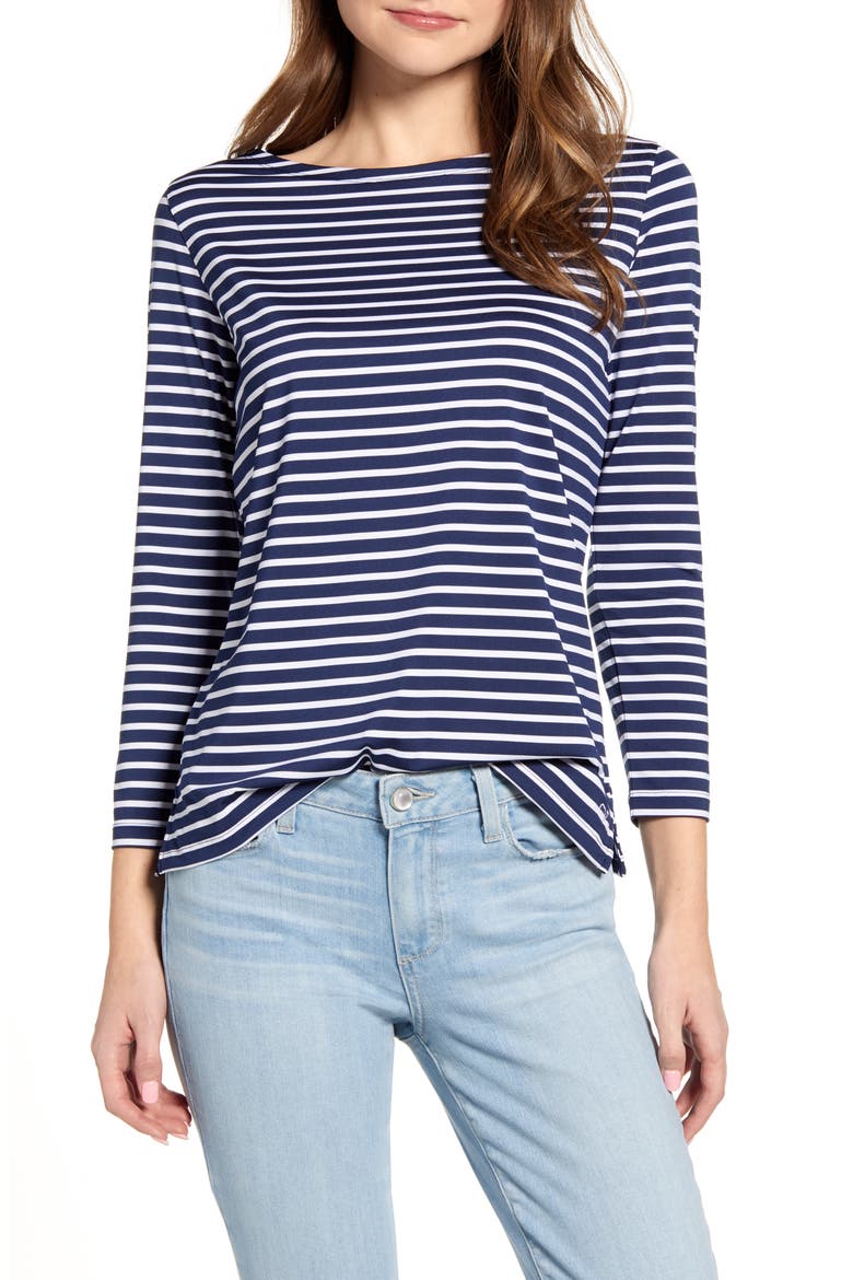 Sankaty Stripe Boat Neck Top, Main, color, DEEP BAY