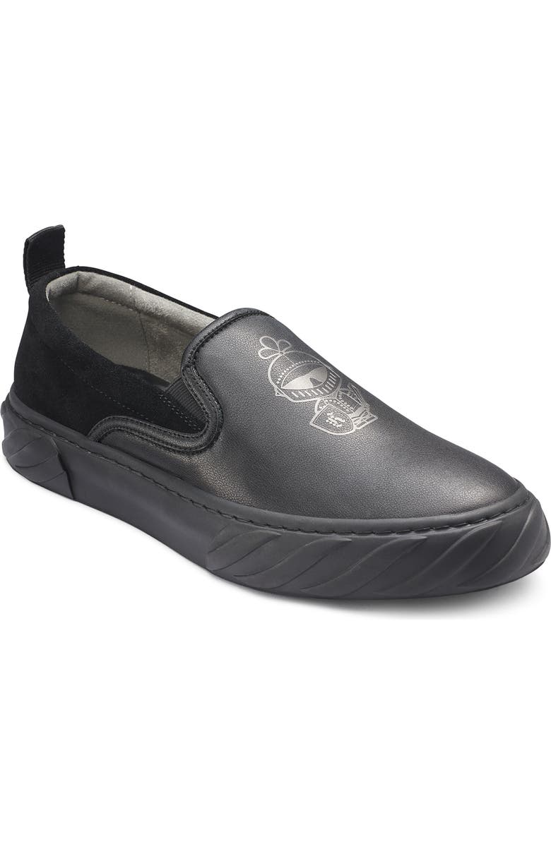 KARL LAGERFELD PARIS Recycled Leather Logo Slip-ons, Main, color,
