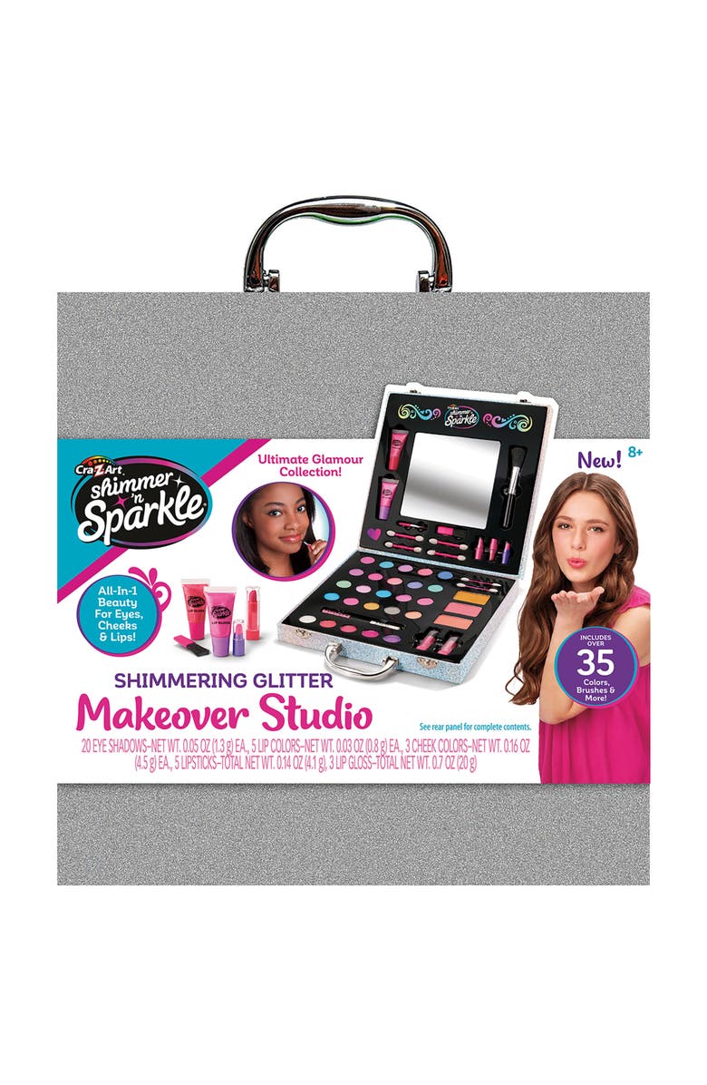 Shimmer 'N Sparkle Glitter Makeover Studio Beauty Kit, Main, color, Multicolored