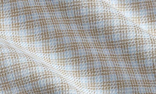 David Donahue Trim Fit Check Cotton & Cashmere Dobby Dress Shirt In Neutral