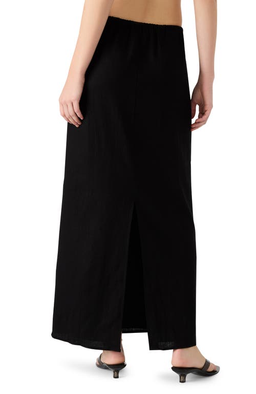 Steve Madden Cadi Linen Drawstring Waist Maxi Skirt In Black