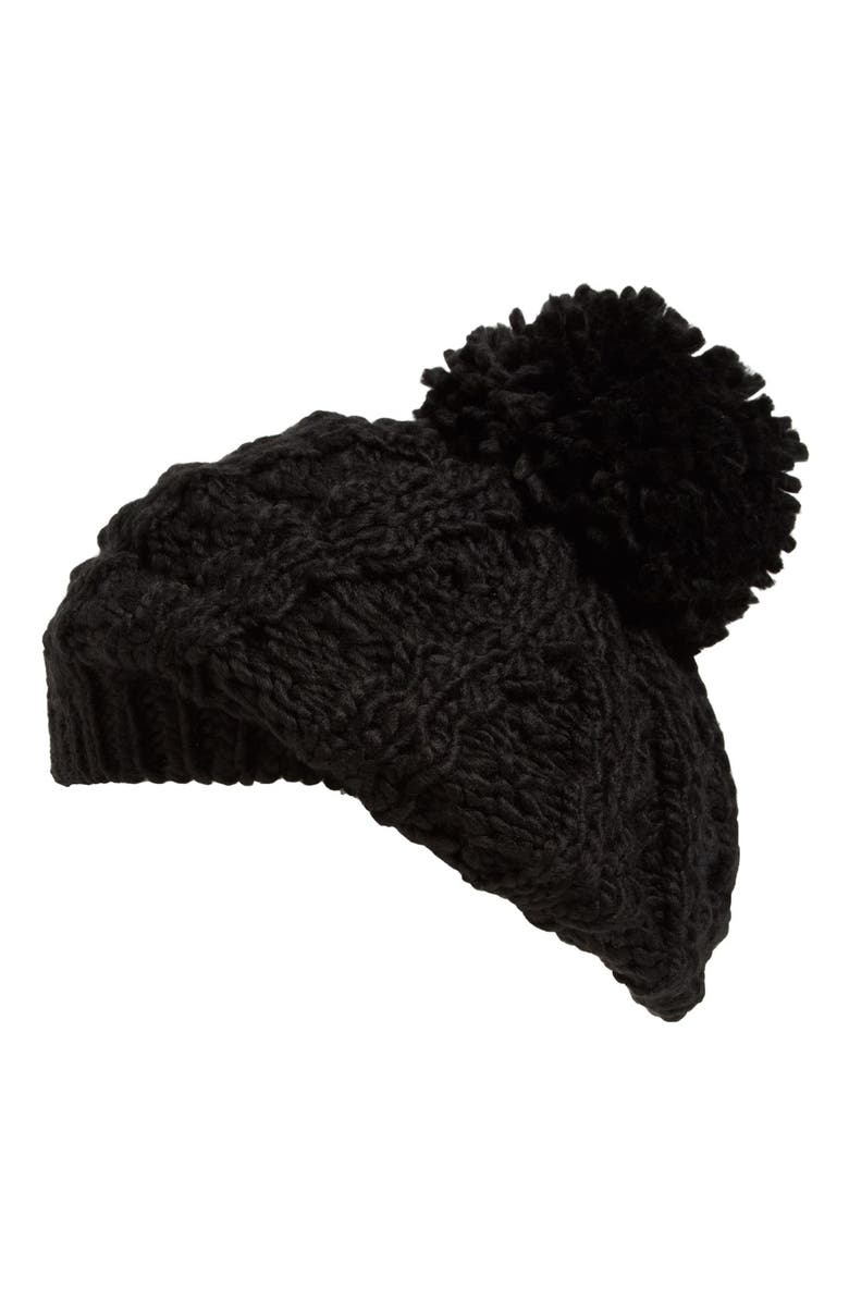 Hinge Knit Pom Beret, Main, color,