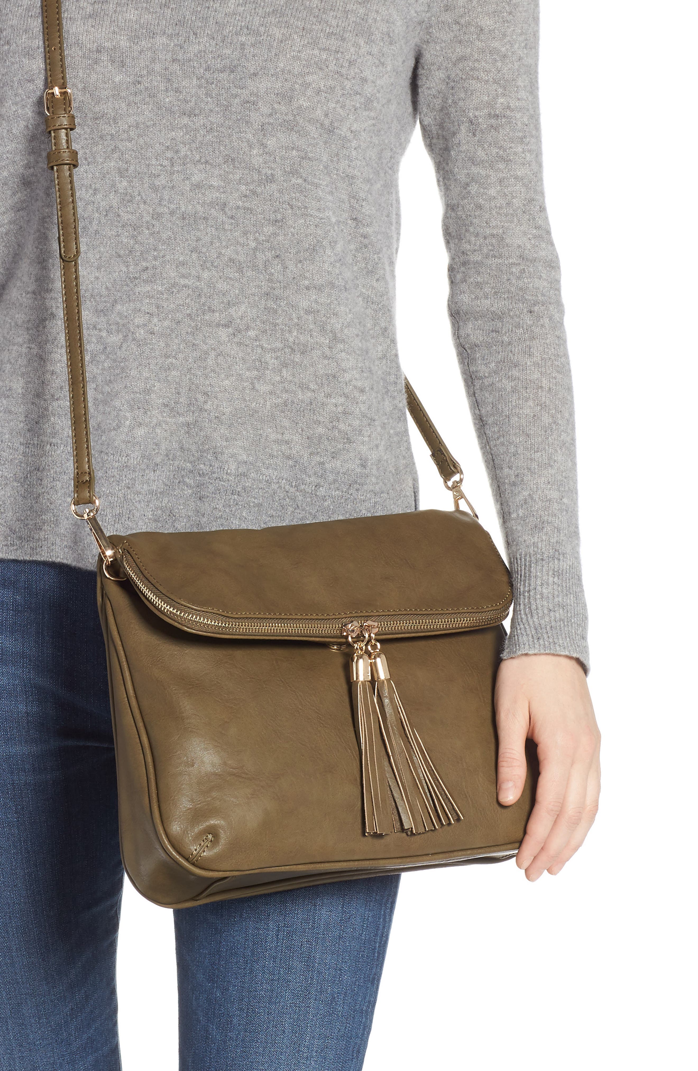 BP. Foldover Crossbody Bag, Alternate, color, 