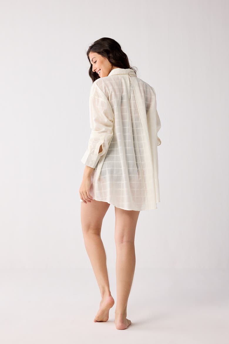 Oversized Shirt in Textured Checks, Alternate, color, Textured Checks