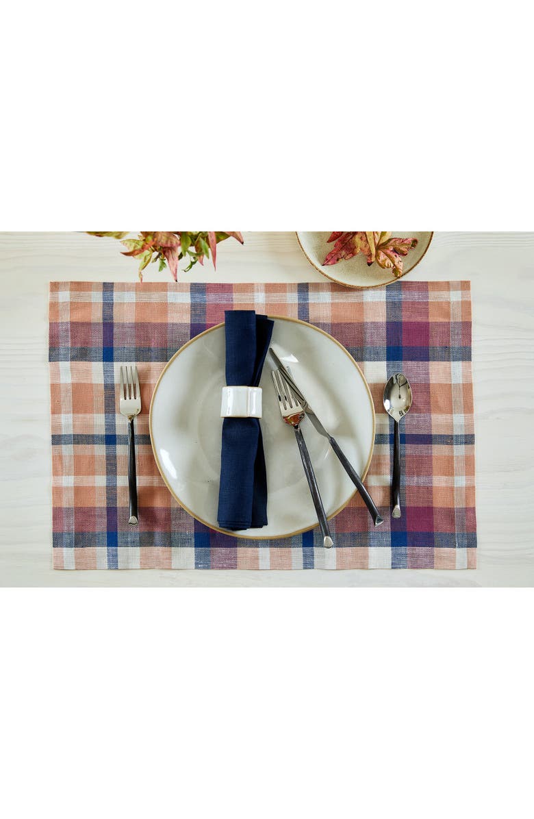 Solino Home Linen Placemats - Fall Flavors Madras, 14" x 19", Alternate, color, 