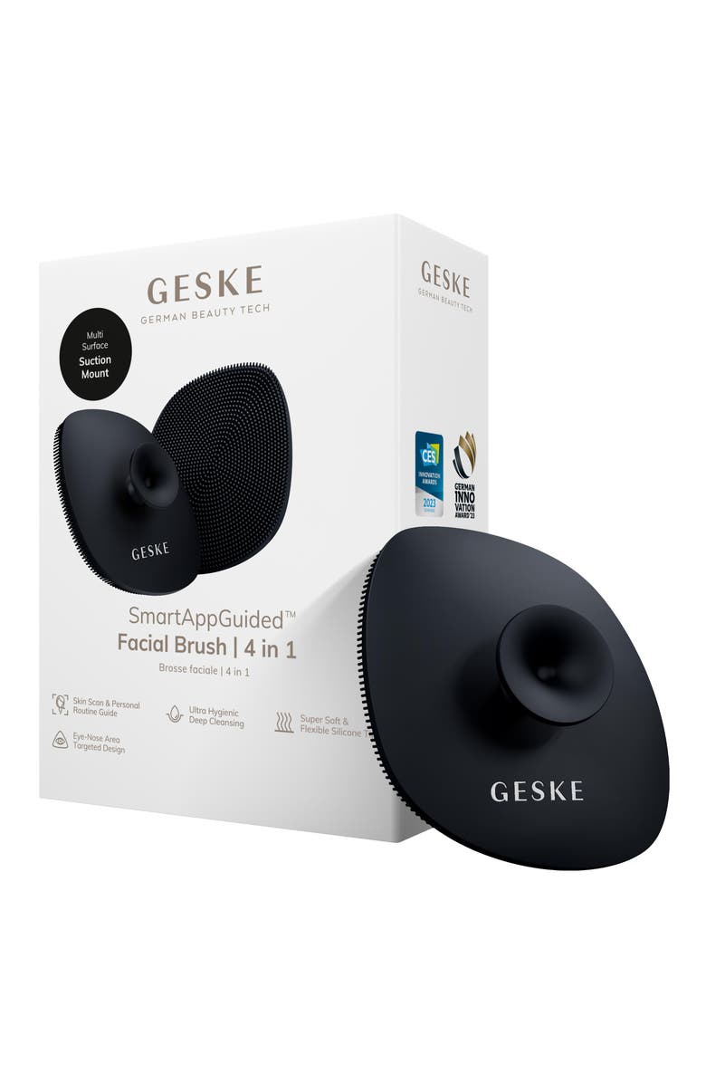 GESKE SmartAppGuided Facial Brush with Handle | 4 in 1, Main, color, Black