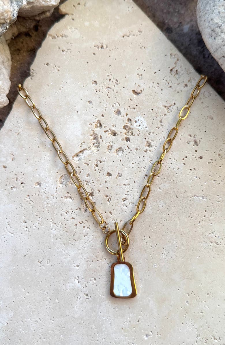 Adornia Mother-of-Pearl Pendant Necklace, Alternate, color, White