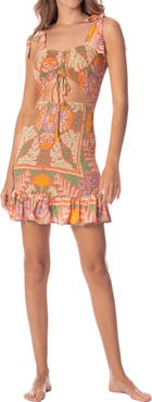 Maaji Kaleidescope Smocked Cover-Up Minidress
