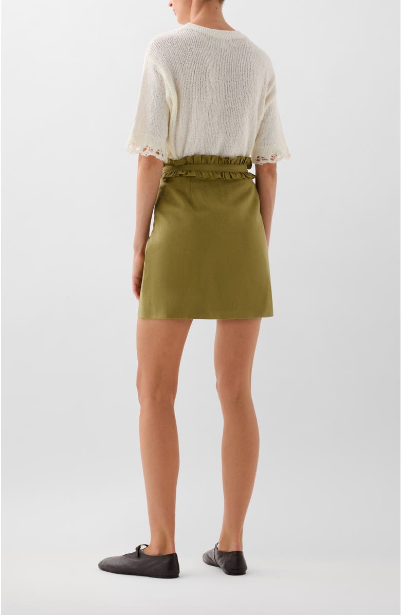 Scalpers Ruffle Prep Mini Skirt, Alternate, color, Khaki