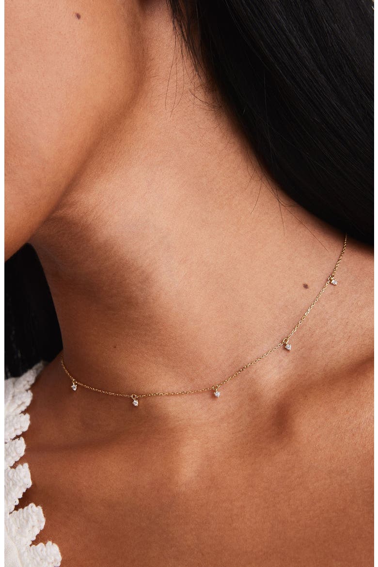 Multi Station Diamond Necklace, Alternate, color, Yellow Gold
