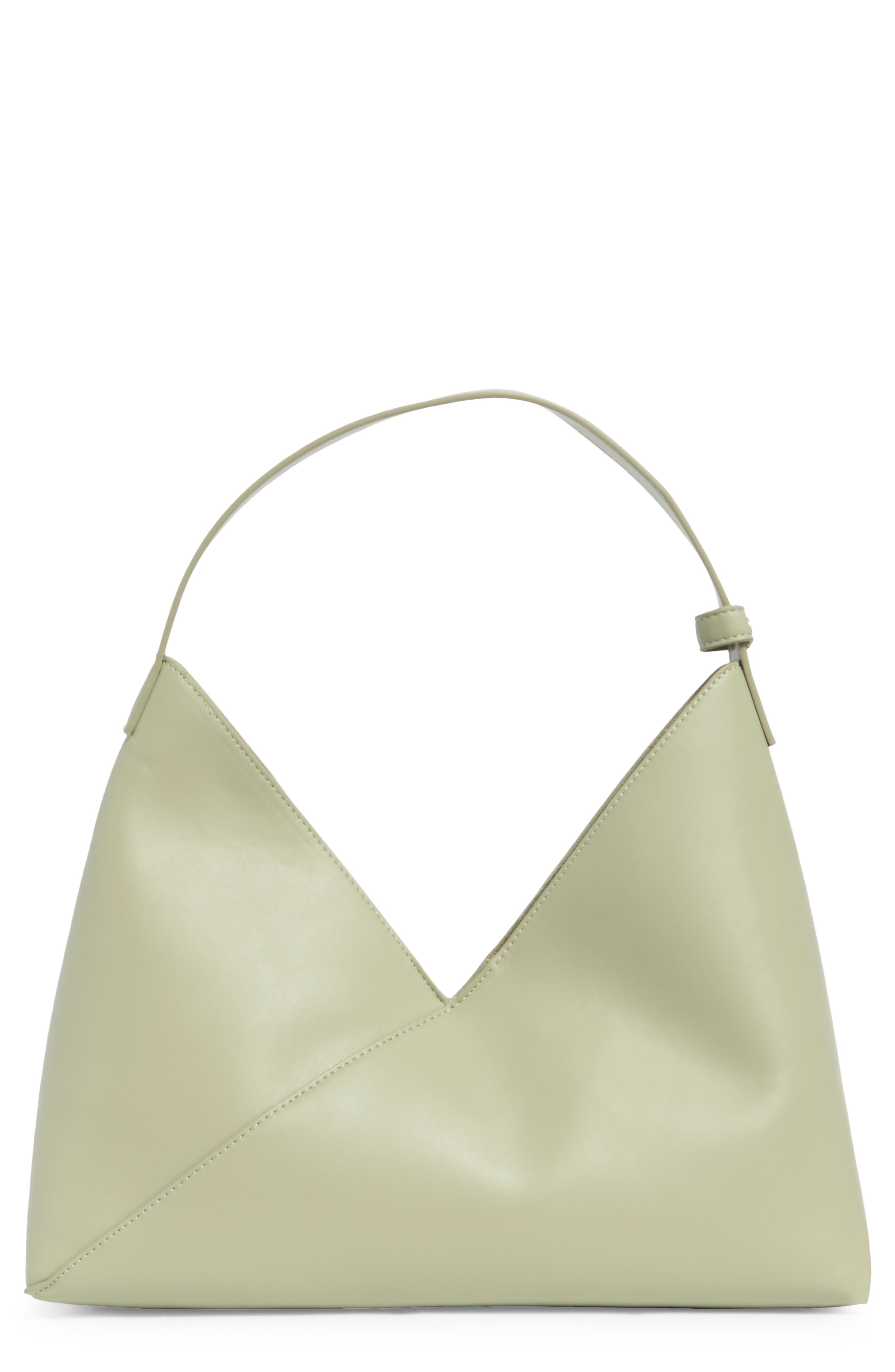 BCBG Triangle Hobo Bag, Main, color, Clay Green