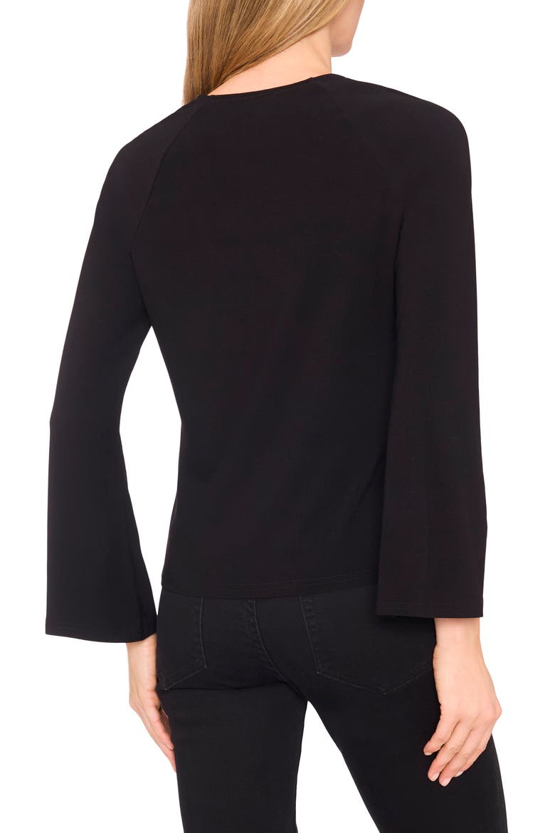 Pearly Bow Knit Top, Alternate, color, RICH BLACK