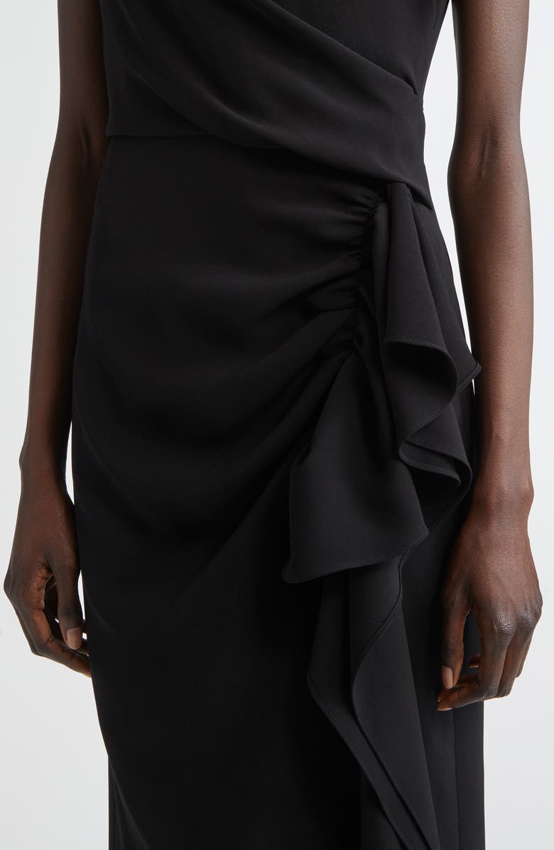 Max Mara Studio Aia Draped Cady Dress, Alternate, color, Black