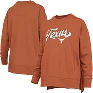 PRESSBOX Women's Pressbox Burnt Orange Texas Longhorns Bonanza Chenille Harper Script Sweatshirt